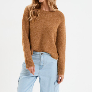 Cảm ứng mềm mại đan áo len của phụ nữ với cổ điển Phi Hành Đoàn cổ thoải mái phù hợp với thoáng khí mùa đông ấm áp và thoải mái - Product Image 5