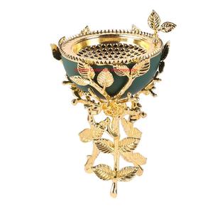 Soporte de incienso decorativo de Metal chapado en oro de estilo moderno con soportes florales ornamentados quemador Bakhoor venta al por mayor acento de decoración del hogar - Product Image 3