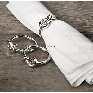 Anillos personalizados con acabado de plata de alta moda, suministros al por mayor, servilleteros de Metal con diseño de hojas, servilletero decorativo de buena calidad - Product Image 3