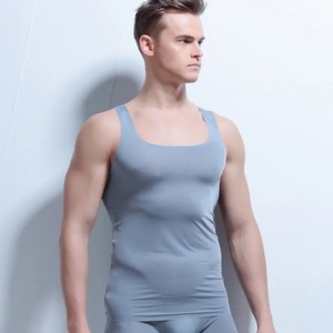 Hommes maillots de corps respirant couleur pure coton à manches courtes hommes maillot de corps en gros salon porter sous chemise pour hommes - Product Image 5