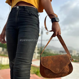 Sac à main en cuir véritable Crunch véritable fait à la main Sac à main en cuir véritable Crunch pour femmes sac à bandoulière en cuir véritable Vintage pour le bureau - Product Image 3