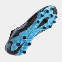 Chaussures de football pour hommes Propulsion FG, crampons mi-séchage pour gazon artificiel dur, intérieur, noir/bleu, cuir véritable, synthétique, personnalisable EXO