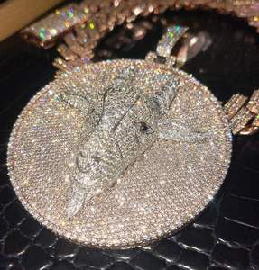 Ice Out Moissanite 3D Oso de dibujos animados Hip Hop joyería colgante Pass Tester chapado en oro VVS Moissanite diamantes cadena nombre personalizado - Product Image 3