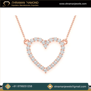Colgante de diamante cultivado en laboratorio de corazón abierto helado personalizado de oro sólido de 10K para mujer, regalo de aniversario de boda perfecto, collares de joyería fina - Product Image 5