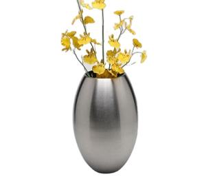 Artisanat avec un Vase à fleurs en Aluminium brossé, Vase à fleurs en Aluminium brossé gris pour décoration intérieure et de salon, nouvelle collection - Product Image 2