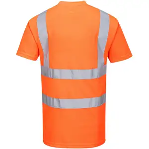 Werknemer Draagt Korte Mouw T-Shirt Tweekleurige Ronde Hals Achterkant Hi-Viz Tape Veiligheid Outfit Heren T-Shirt Custom Logo