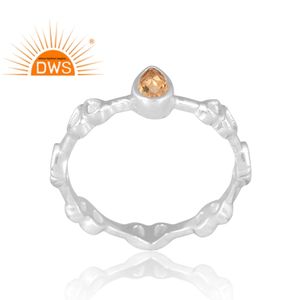 Increíble diseño 925 anillo de piedras preciosas de citrino Natural de plata esterlina para mujer joyería de diseño personalizado para mujer regalo para ella - Product Image 1