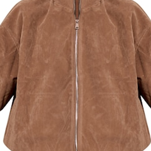 Chaqueta Bomber de Gamuza Sintética Mushroom Rexine, Textura Suave de Lujo, Reversible, Corte Relajado, Estilo Urbano, para Uso Diario - Product Image 3