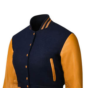 Ladies 100% Cotton Wool Varsity Crop Top <b>Jacket</b> <b>Women</b> Cropped Varsity <b>Jackets</b> Wholesale Custom Baseball <b>Jacket</b> - Product Image 5