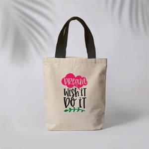 Sac fourre-tout en toile Dream It avec fermeture à glissière, broderie et décoration de lettres, doublure en PVC et polyester - Product Image 3