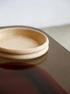 Cuenco decorativo de travertino con diseño de doble borde que ofrece textura natural, estilo moderno y calidad artesanal duradera. - Product Image 2