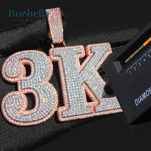 925 Plata personalizada Iced Out esqueleto envuelto letra diseño colgante Hip Hop Bling joyería para hombres Moissanite colgantes y dijes - Product Image 3