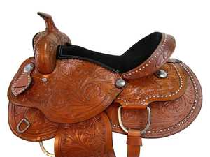 Selle de cheval de course occidentale la plus vendue Tack Western Pleasure Trail Cowboy Tack en cuir à un prix abordable - Product Image 4