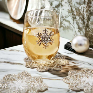 Sous-verres perlés faits à la main de haute qualité - Design classique d'art moderne, logo personnalisé, impression sérigraphique, support en polyester écologique - Product Image 5