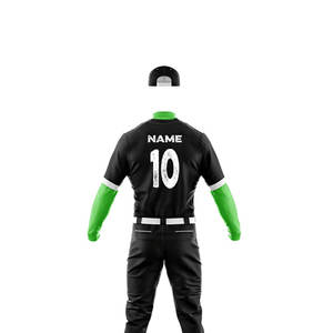 Conjunto de uniformes de béisbol para jóvenes elaborados con cintura flexible reforzada con tela transpirable y Camiseta clásica con botones completos - Product Image 6