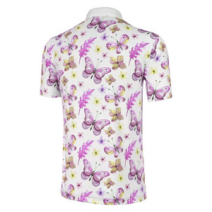 OEM personalizado de los hombres deportivos de secado rápido de poliéster Spandex Golf para Polo camiseta UV protegida con estampado de manga corta - Product Image 2
