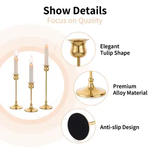 Lot de 6 bougeoirs décoratifs dorés 2023 - Product Image 5