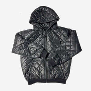 Veste pull-over homme personnalisée 2026 en nylon ripstop vert camouflage Oxford, doublure épaisse, col montant, logo frontal, pour l'hiver - Product Image 1