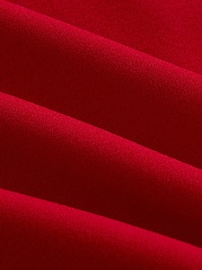 เดรสคล้องคอผูกโบว์สีแดงใหม่สำหรับผู้หญิงกระโปรงสั้นบางเอวแฟชั่นอัดพลีทสำหรับฤดูใบไม้ร่วง - Product Image 6