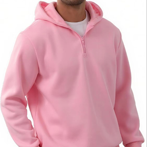 Sudadera Clásica de Invierno para Hombre, Informal, con Cierre de Cremallera de un Cuarto, Tejido de Felpa, Cálida, Duradera, Acabado Limpio, para Uso Diario - Product Image 1