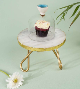 Support à cupcakes en bois et en marbre 2 niveaux dernier artisanat royal approvisionnement en usine nouvellement conçu vêtements de fête à domicile utilisés - Product Image 2