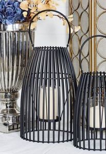 Linterna de metal de diseño americano para el hogar, linterna de suelo para acampar interior/exterior con vidrio, linterna decorativa navideña para el hogar - Product Image 6