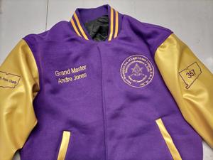 Veste Personnalisée MASTER MASON Masonic Regalia Varsity Vestes Violet - Product Image 6