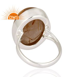 เครื่องประดับดีไซน์อินเดีย เงินแท้ประดับพลอยรูไทล์สีทองธรรมชาติ แหวนวงแหวนแบบแยกส่วน เครื่องประดับสั่งทำสำหรับผู้หญิง ของขวัญสำหรับเธอ - Product Image 3