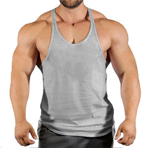 <b>Men's</b> Fitness <b>Stringer</b> Tank Custom Cotton Muscle Cut Sleeveless Workout Bodybuilding Training <b>Vest</b> OEM - Product Image 1
