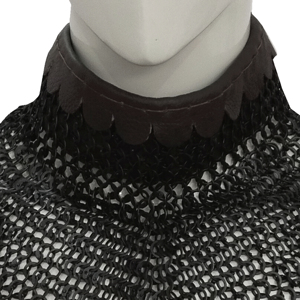 Chainmail Aventail Collar Medieval-Armadura SCA hecha para acero suave de 9 mm remachado plano con anillo de arandela - Product Image 5