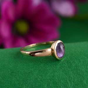 Vintage Amethyst Brass <b>Ring</b> 18kGold Plated Classic <b>Statement</b> Wholesale <b>Ring</b> - Product Image 2
