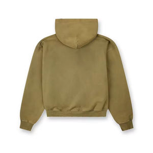 Sudadera con capucha unisex con cremallera de algodón pesado logotipo personalizado bordado Diseño de gran tamaño patrón sólido fabricación de ropa de calidad - Product Image 4