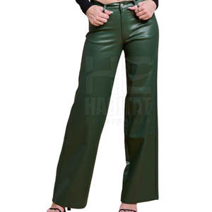 Pantalones de cuero para mujer de alto rendimiento, leggings de cuero genuino suave, duraderos y a la moda. - Product Image 5