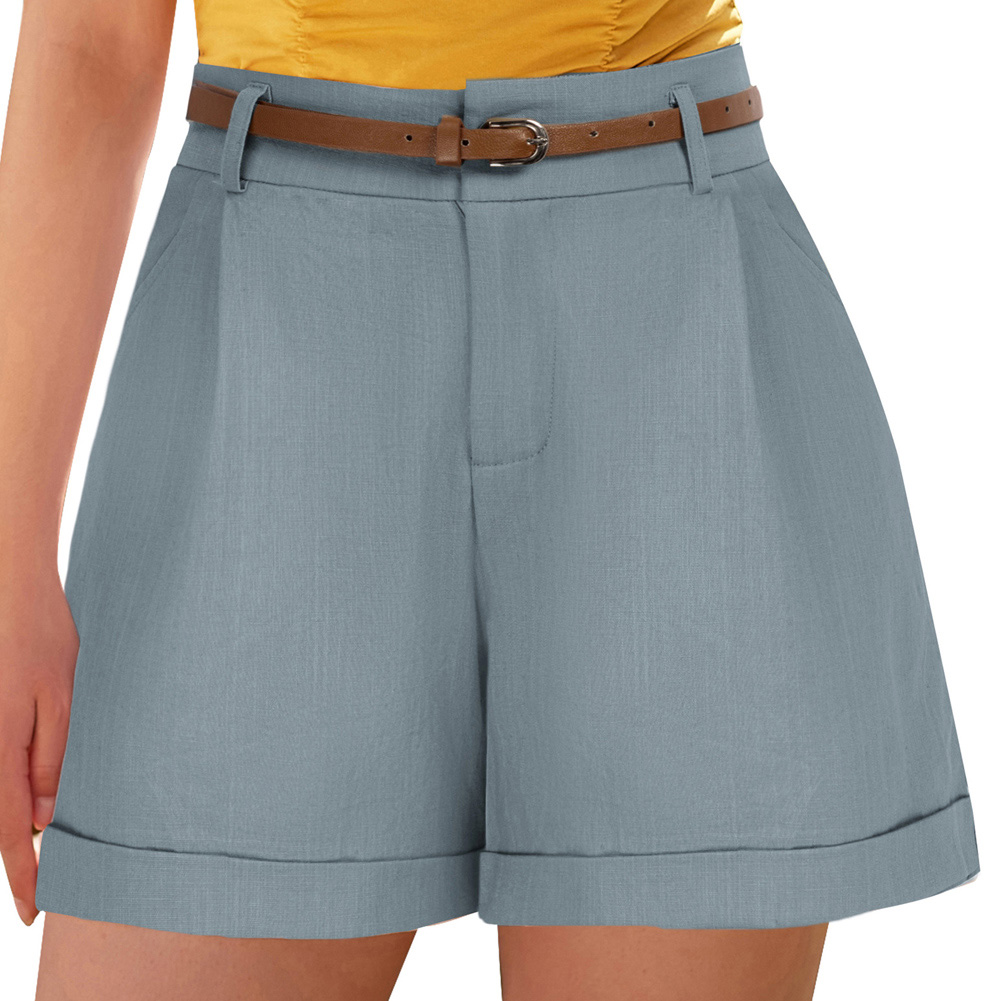 Shop OEM Women's Cotton Shorts - High Waist & Fold-up Leg