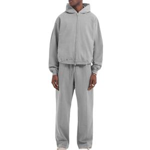 Conjunto de Sudadera con Capucha de Algodón 100% Lavado Ácido Vintage, Transpirable, para Invierno, con Pedrería, Ropa Deportiva Urbana para Hombre 2026 - Product Image 1