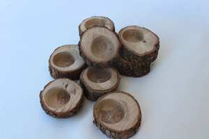 Bougeoir conique en bois naturel fait à la main rustique vintage décor de table doux et chaud lueur support artisanal fabriqué - Product Image 4