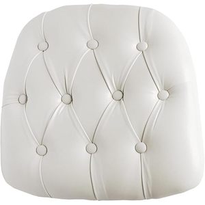 20 coussins de chaise en vinyle blanc pour événements et mariages, forme carrée unie, lot de 20 pièces pour usage domestique - Product Image 1