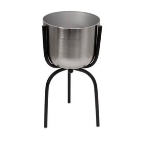 Jardinière en métal poli brillant doré sur pied avec support Décoration de sol de jardin pour pots de fleurs et jardinières - Product Image 5