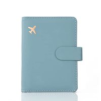 Dompet Paspor PU Pendek Di Bawah 2 Inci Tahan Air Anti RFID Tempat Kartu Perjalanan Unisex