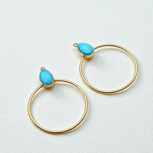 DIY Pear <b>Turquoise</b> Gemstone <b>Hoop</b> Making <b>Earrings</b> Jewelry - 925 Silver Diy Finding - Product Image 1