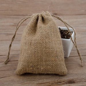 Sac à cordon pliable dégradable en jute de couleur personnalisée sacs promotionnels de rangement de cuisine respirants et respectueux de l'environnement - Product Image 3