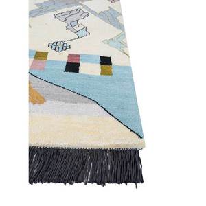 Alfombra Manchaha de Lana y Seda de Bambú con Patrón Abstracto, Anudada a Mano, Rosa y Morado, para Uso Doméstico - Les-1435 - Product Image 3