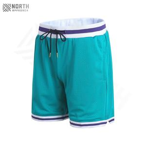 Shorts de sport en coton et polyester fabriqués en usine avec poches, respirants, en toile, pour la salle de sport et les entraînements d'été, pour la course à pied, le jogging, pour hommes - Product Image 1