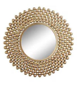 Luxury Modern Gold Plated Finished <b>Wall</b> Mirror Frame Metal <b>Balls</b> Round Frame for Home Hotel Bedroom Living Room <b>Wall</b> Mirror Use - Product Image 1