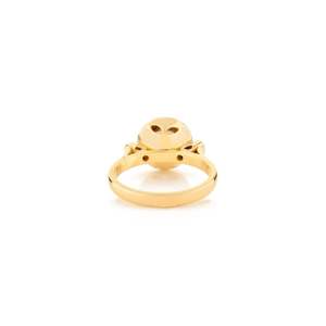 Anillo de Tres Piedras con Turmalina de Corte Redondo 100% Natural, Diseño Clásico en Oro Amarillo Sólido de 18k para Bodas y Fiestas - Product Image 5