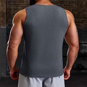 Débardeur stringer pour homme OEM personnalisé, uni, vierge, prix abordable, débardeur de sport, vente en gros, débardeur blanc côtelé - Product Image 5