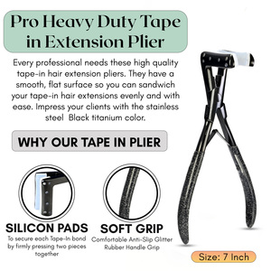 Utilisation professionnelle de salon outils d'extension de cheveux noirs ruban en acier dans une pince pour des extensions de ruban d'installation sans couture utilisation parfaite - Product Image 4