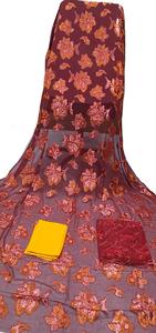 Vestido Faransawi Dirac Gogra Garbasar, Manga Campana, Mangas Largas, Algodón y Elastano, Conjunto de 3 Piezas, Lujoso, Ecológico, con Encaje Floral y Cinta - Product Image 4