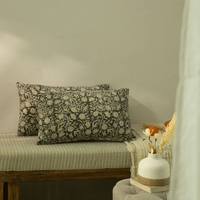 Housse de coussin décorative florale en coton 100% fait main de haute qualité, design personnalisable, imprimé