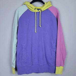 Ropa de calle para mujer, suéter de bloque de color púrpura y rosa, Sudadera con capucha, Jersey informal de lana de algodón transpirable, Sudadera con capucha, Top - Product Image 1